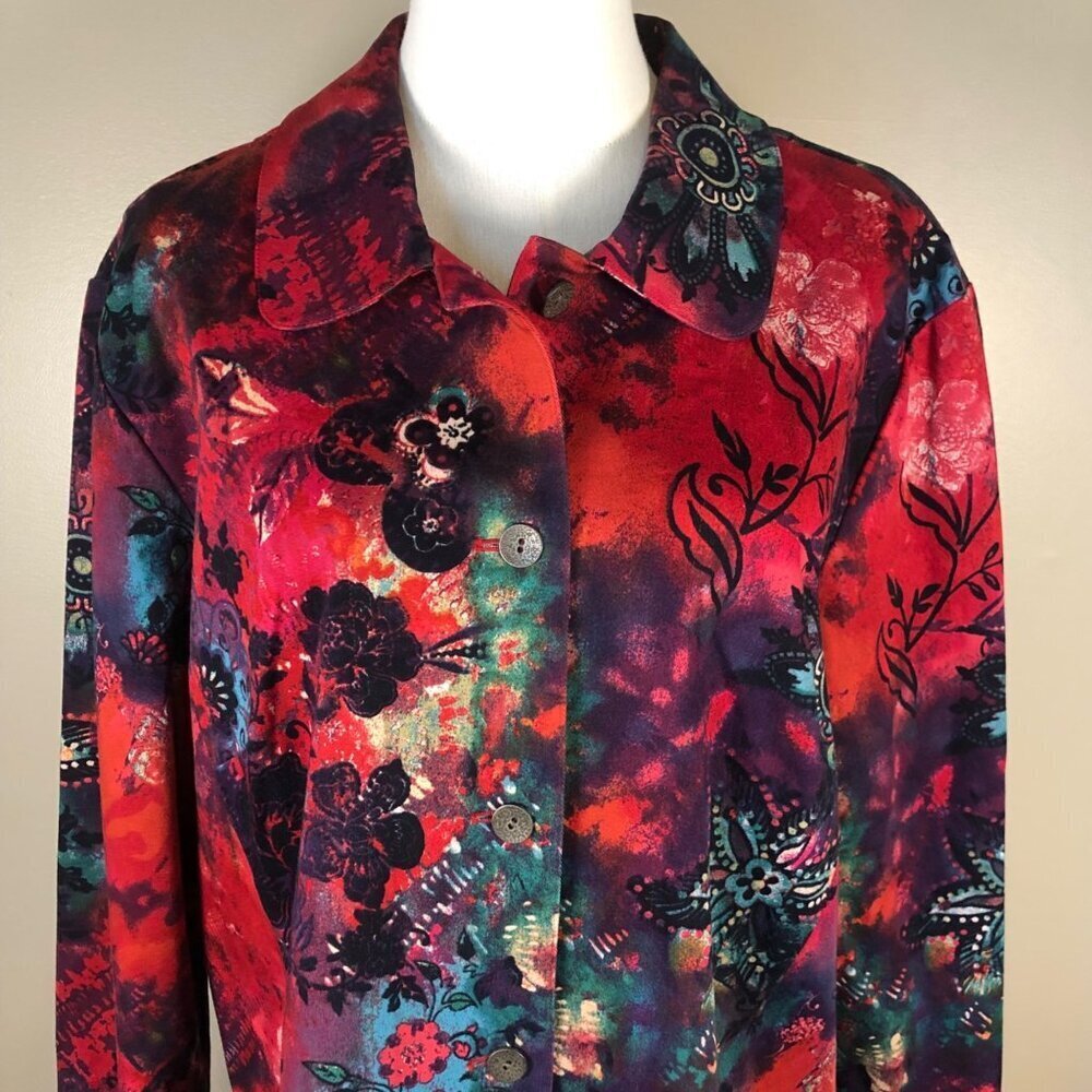 Additions by Chico's Long Sleeve Vibrant Multicolor Blazer Jacket Size 3 (US XL) - Picture 2 of 11